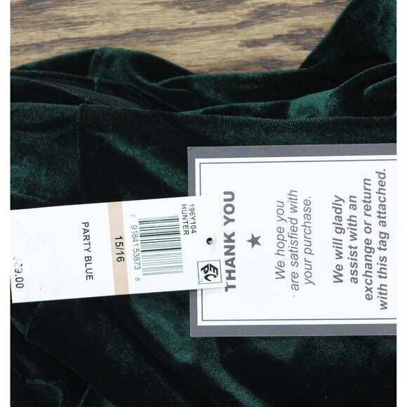 NWT B. Darlin Square Neck Asymmetric Layered Skirt Mini Dress Dark Green 15/16 - Picture 6 of 9
